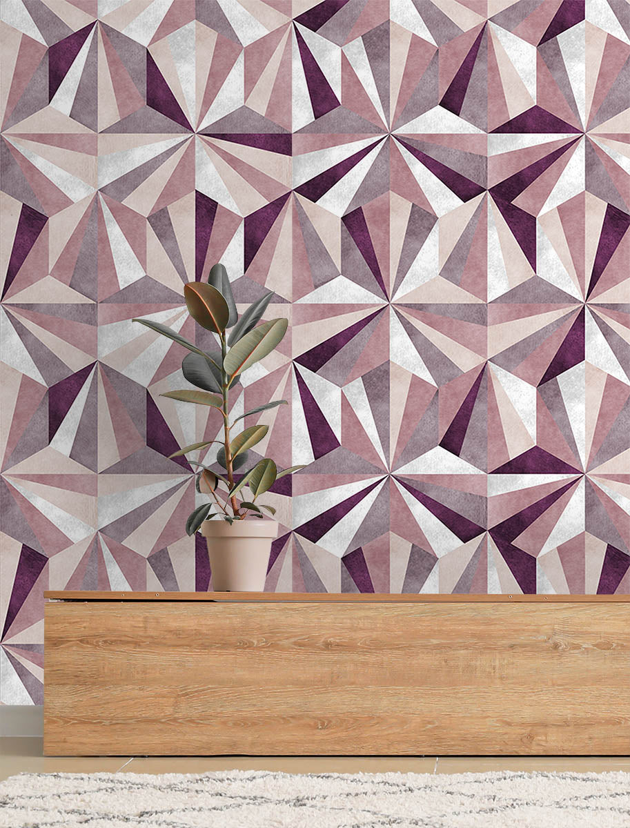 Rivoli in Aubergine - Quick Ship - Wallpaper