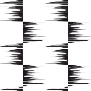 STONE TEXTILE FRINGE CHECK IN BLACK ON WHITE