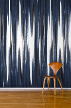 Load image into Gallery viewer, STONE TEXTILE FRINGE PRINT IN NAVY + BLACK