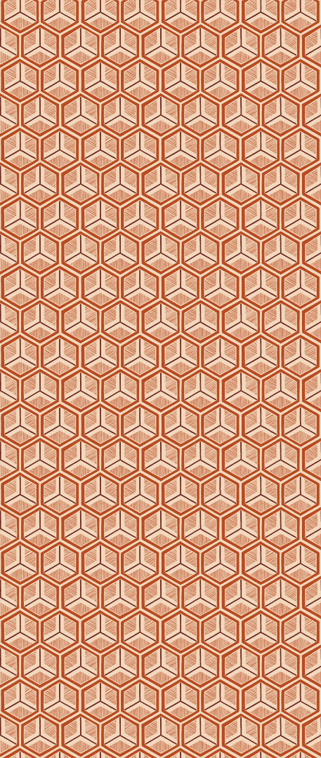 Image of Honeycomb in Flamme - Quick Ship - Wallpaper