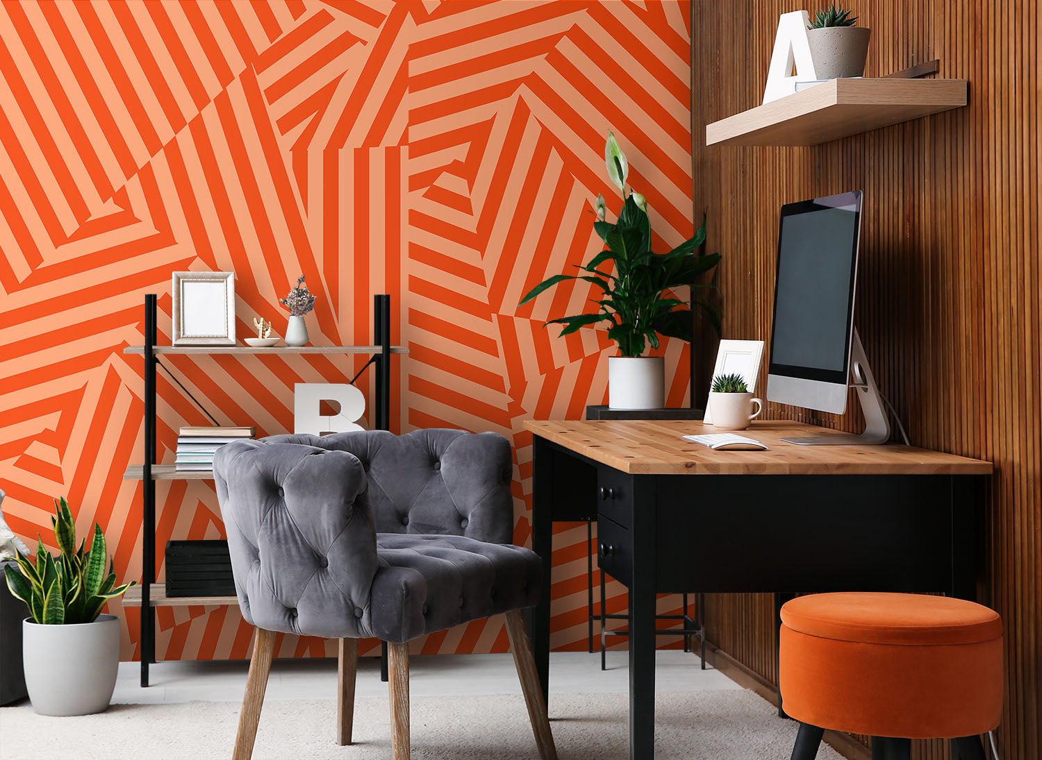 Maison21 Memphis in Persimmon - Quick Ship Wallpaper