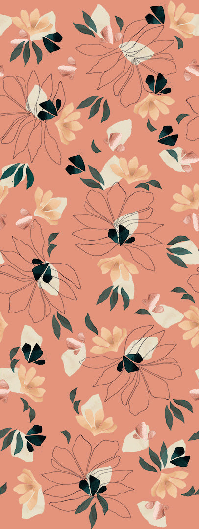 Orange Blossom in Corail - Quick Ship - Wallpaper