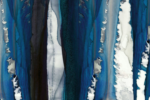NAVY & BLACK DRIPS WATERCOLOR GICLÉE FINE ART PRINT