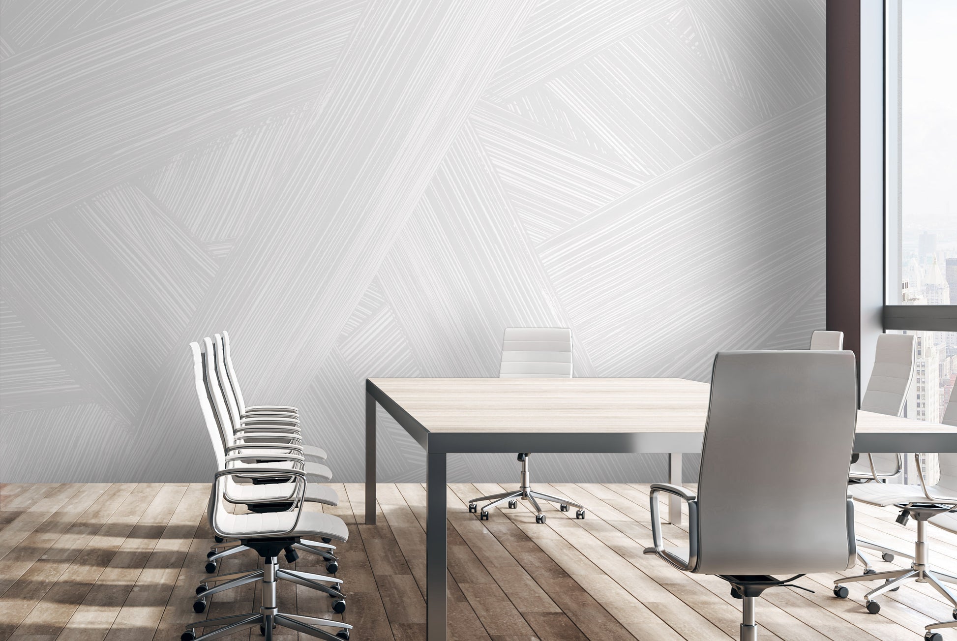 Raked in Greige - Quick Ship Mural