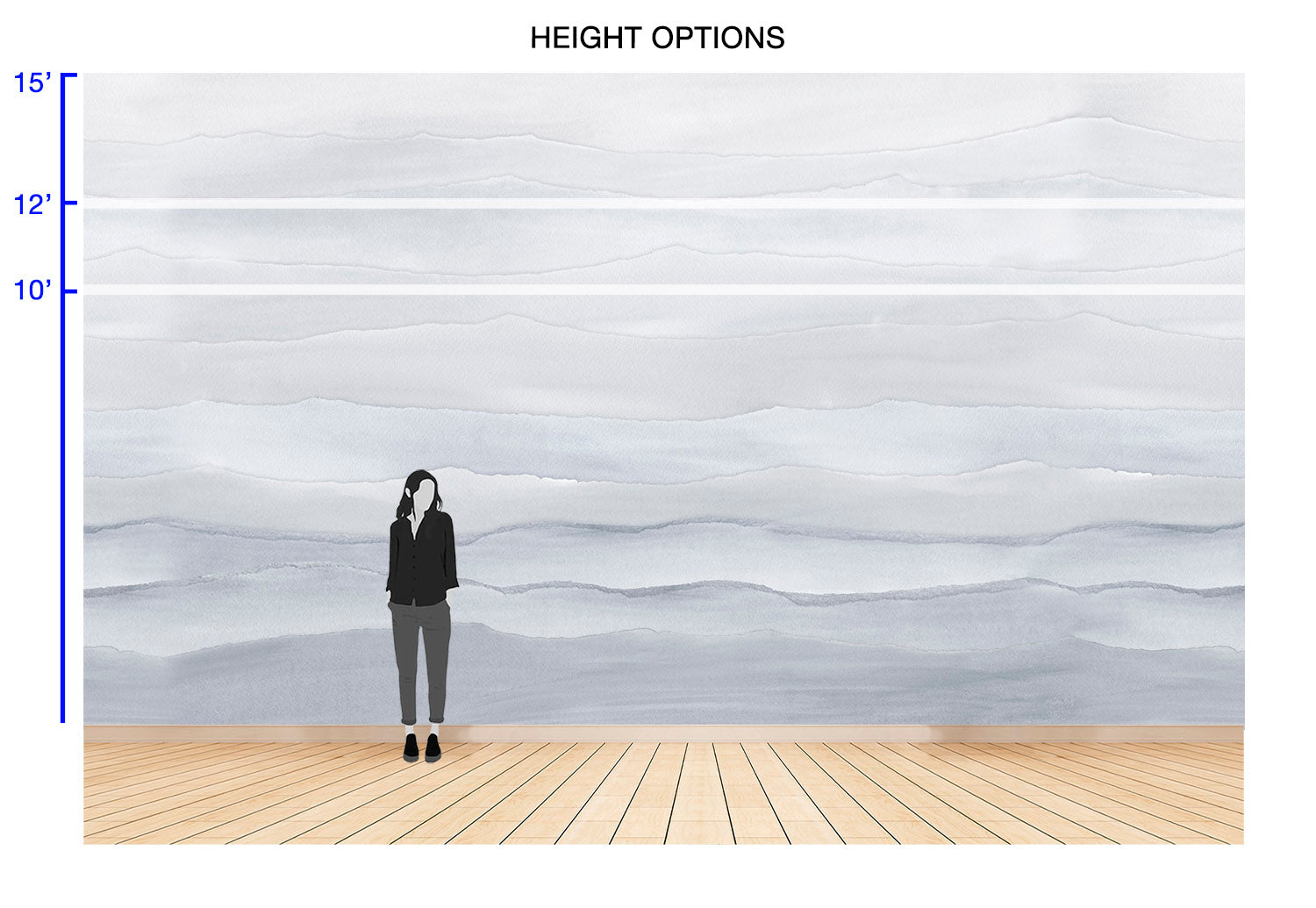 Ripple in Slate - Quick Ship Mural