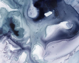 SLATE & LAVENDER WATERCOLOR "B" GICLÉE PRINT ON CANVAS