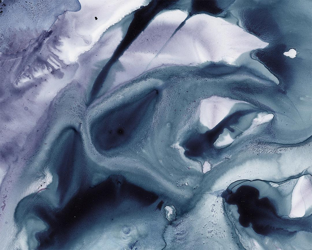 SLATE & LAVENDER WATERCOLOR "C" GICLÉE PRINT ON CANVAS