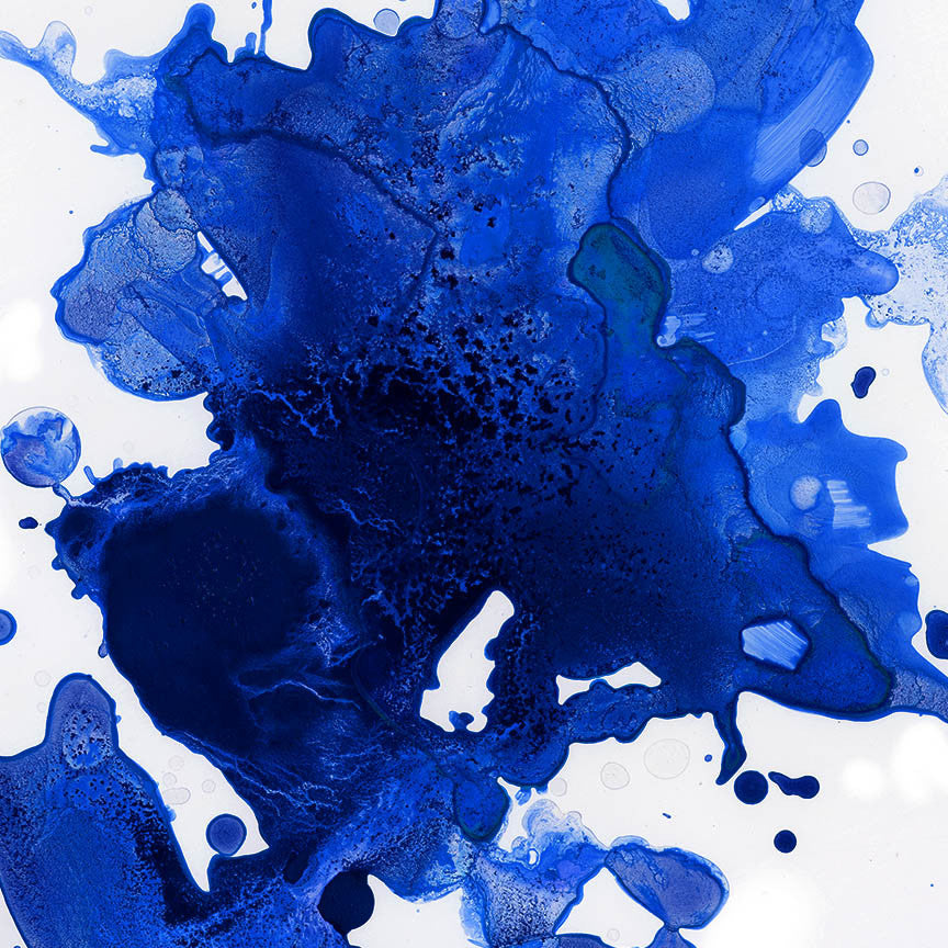 SPLATTER WATERCOLOR IN COBALT GICLÉE PRINT ON CANVAS