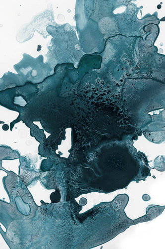 SPLATTER WATERCOLOR IN TEAL GICLÉE FINE ART PRINT
