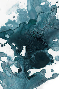 SPLATTER WATERCOLOR IN TEAL GICLÉE FINE ART PRINT