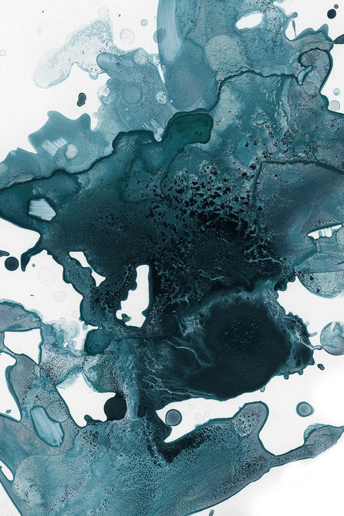 SPLATTER WATERCOLOR IN TEAL GICLÉE FINE ART PRINT