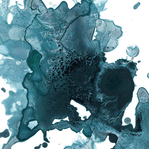 SPLATTER WATERCOLOR IN TEAL GICLÉE PRINT ON CANVAS