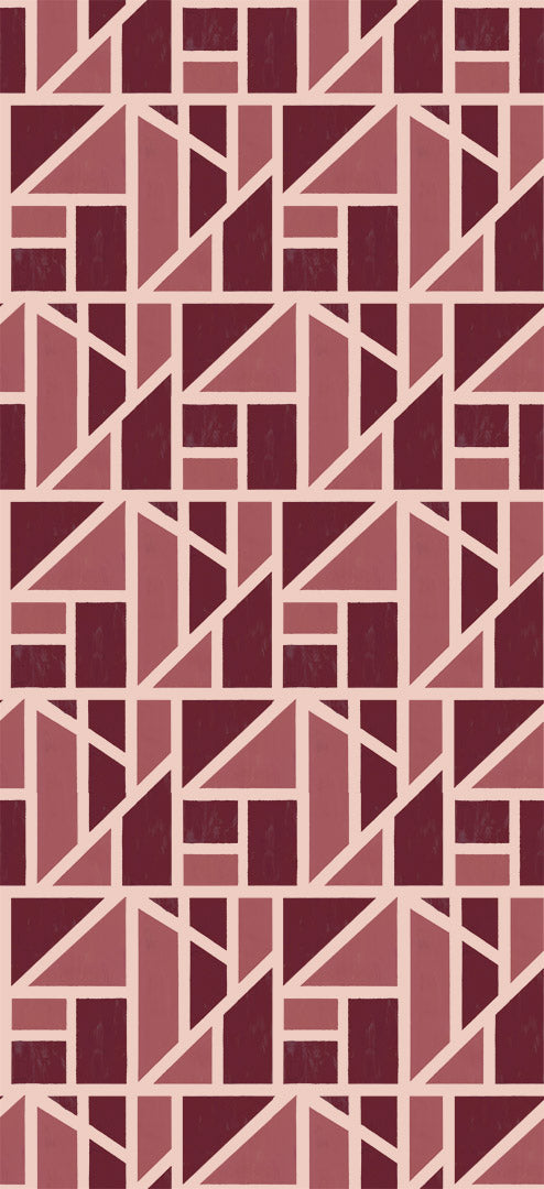 Image of Tangram in Bordeaux - Quick Ship - Wallpaper