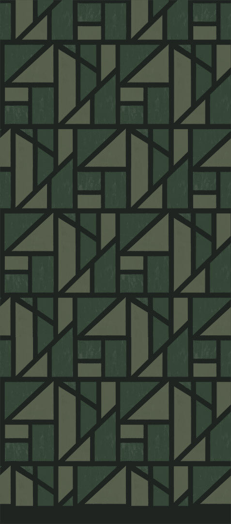 Tangram in Vert - Quick Ship - Wallpaper