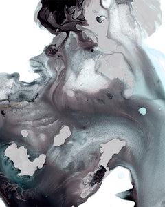 TEAL & VIOLET BLOOM "D" GICLÉE PRINT ON CANVAS