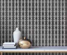 Load image into Gallery viewer, STONE TEXTILE TRIBAL FRINGE IN BLACK