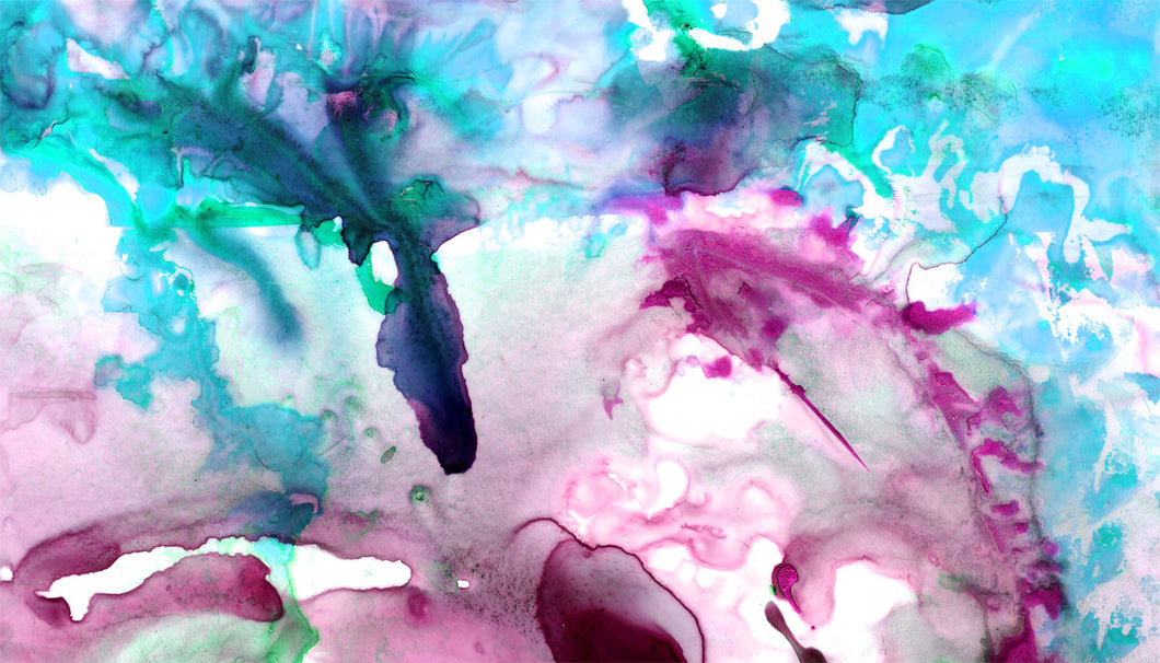 TROPICAL STORM IN TEAL & FUCHSIA GICLÉE PRINT ON CANVAS